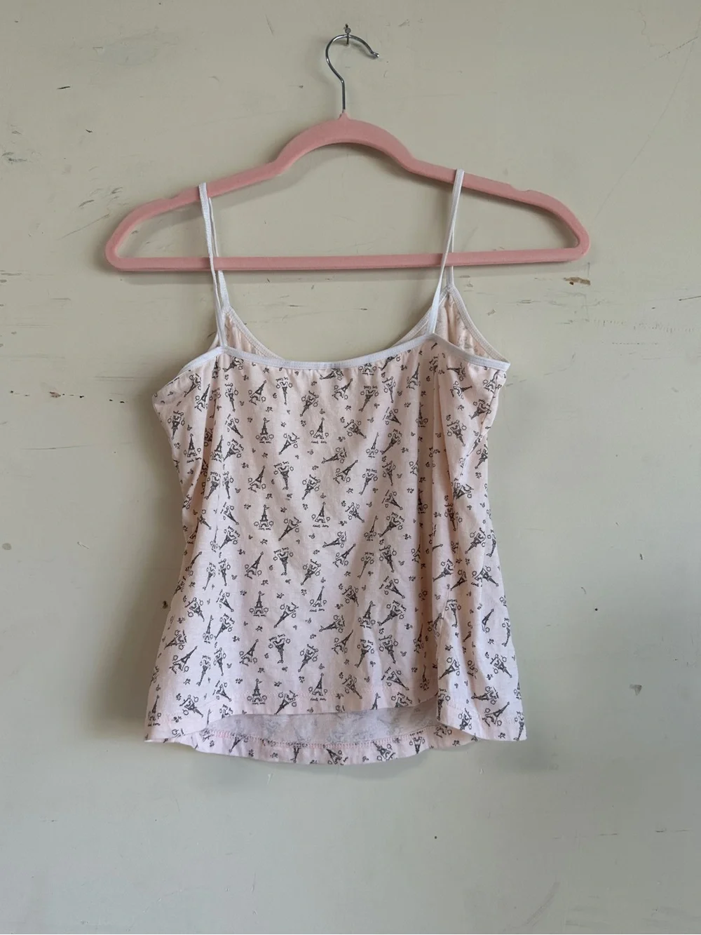 Vintage 90s y2k pink printed matching cami and panties set